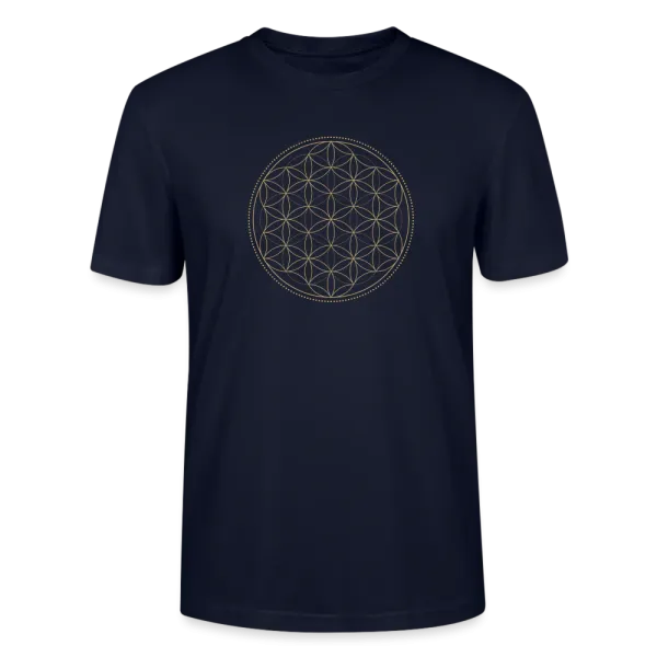 T-shirt Homme Fleur de Vie Or couleur Bleu marine