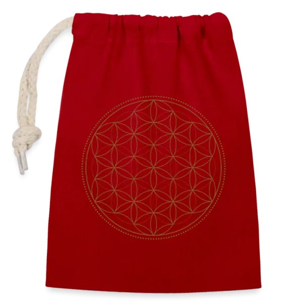 Pochon pour pierres  de lithothérapie - Fleur de Vie Or