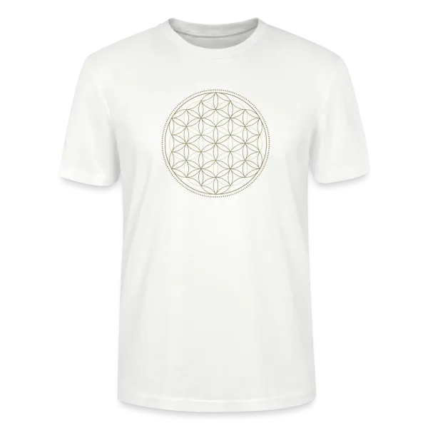 T-shirt Fleur de vie Or, Coton 100% Bio, blanc