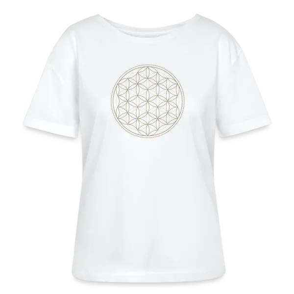 T-shirt Fleur de Vie Or femme, blanc