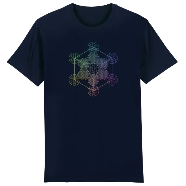 t-shirt Homme couleur Bleu Marine Motif Metatron Arc en Ciel 