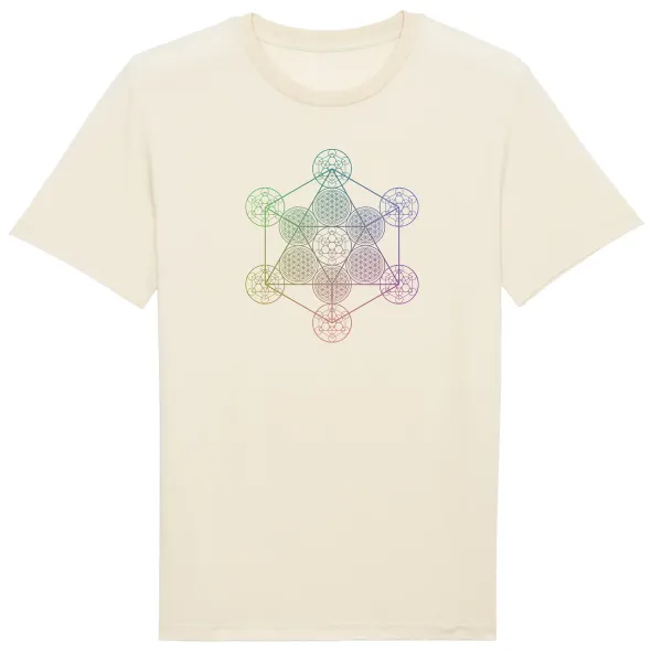t-shirt Homme couleur Naturel Motif Metatron Arc en Ciel