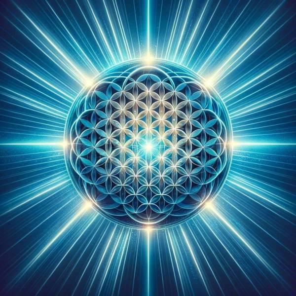 Fleur de Vie  Bleu Lumière