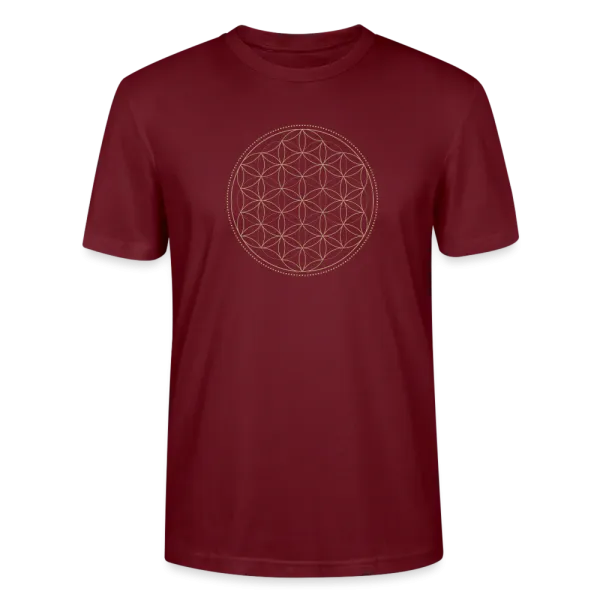 T-shirt Homme Fleur de Vie Or couleur Bordeaux