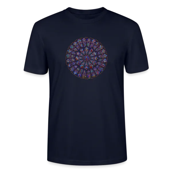 Offrez un cadeau pour  Noël 2024 marquant un évènement historique, un T-shirt homme portant le Vitrail Central de Notre Dame de Paris