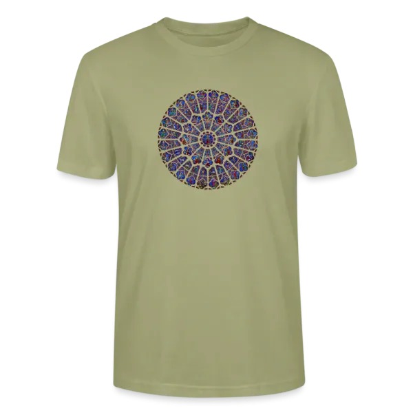 Offrez un cadeau pour  Noël 2024 marquant un évènement historique, un T-shirt homme portant le Vitrail Central de Notre Dame de Paris